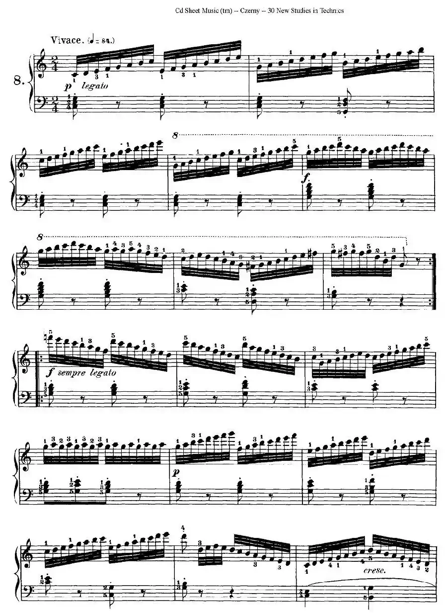 Czerny - 30 New Studies - 8（车尔尼Op849 - 30首练习曲）