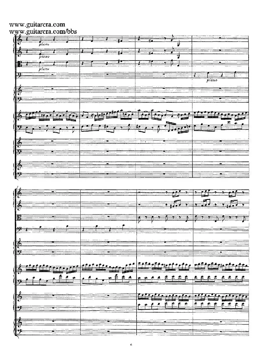 为四架古钢琴而作的a小调协奏曲 BWV 1065（总谱）