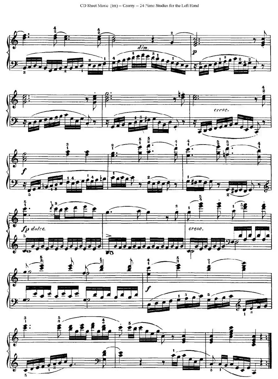 Czerny - 24 Piano Studie（1—7）（车尔尼 - 24首钢琴练习曲）