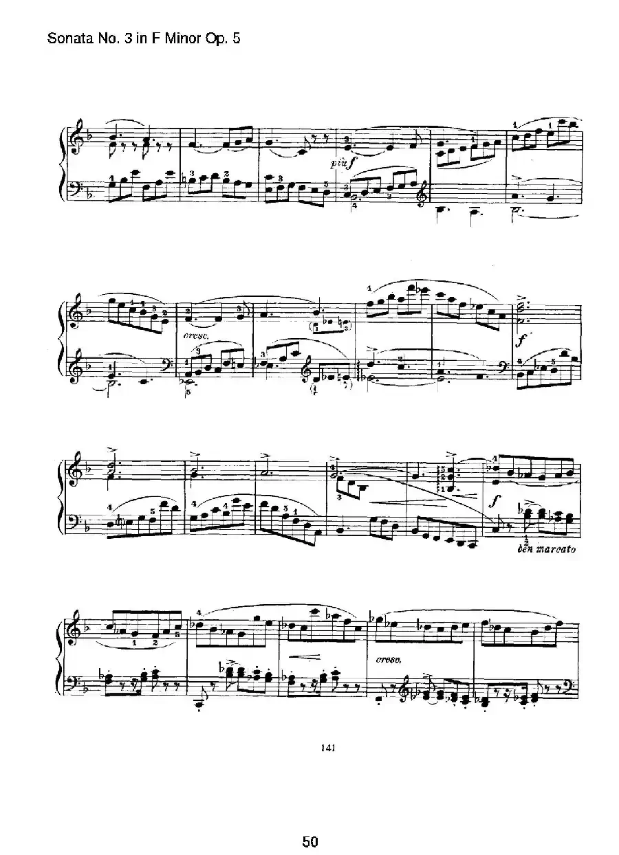 Piano Sonata No.3 in f Minor Op.5（f小调第三钢琴奏鸣曲）