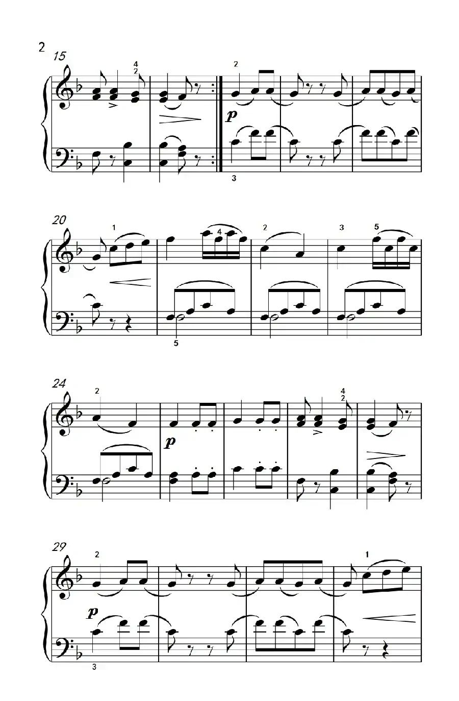 第一级 1.F大调小奏鸣曲（中央音乐学院 钢琴（业余）考级教程 1-3级）