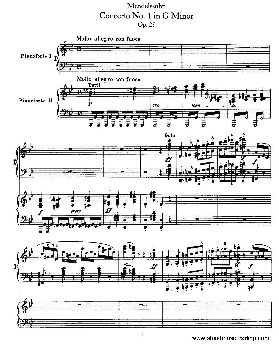 Piano Concerto No.1 in g Minor Op.25（g小调第一钢琴协奏曲·双钢琴）