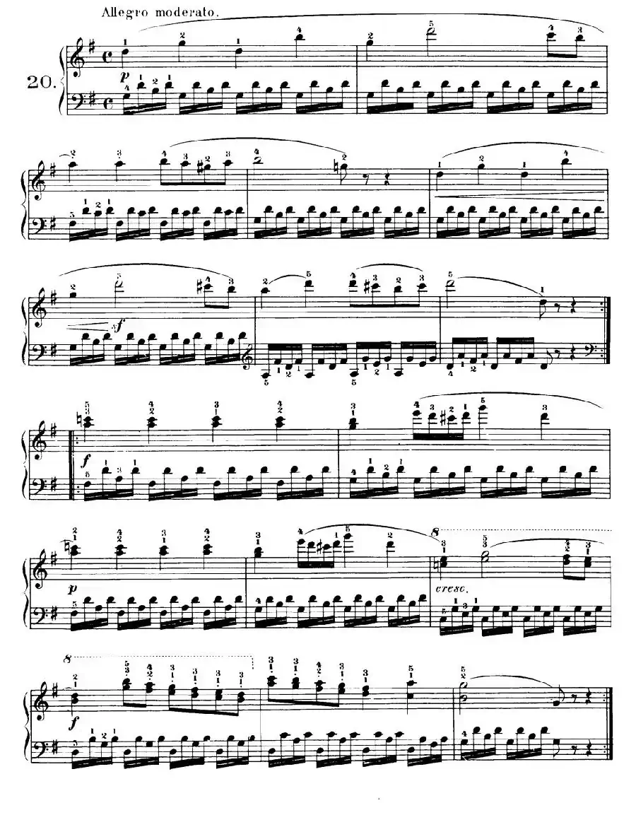 One Hundred and Ten Easy and Progressive Exercises Op.453（车尔尼110首简易练习曲 11——20）