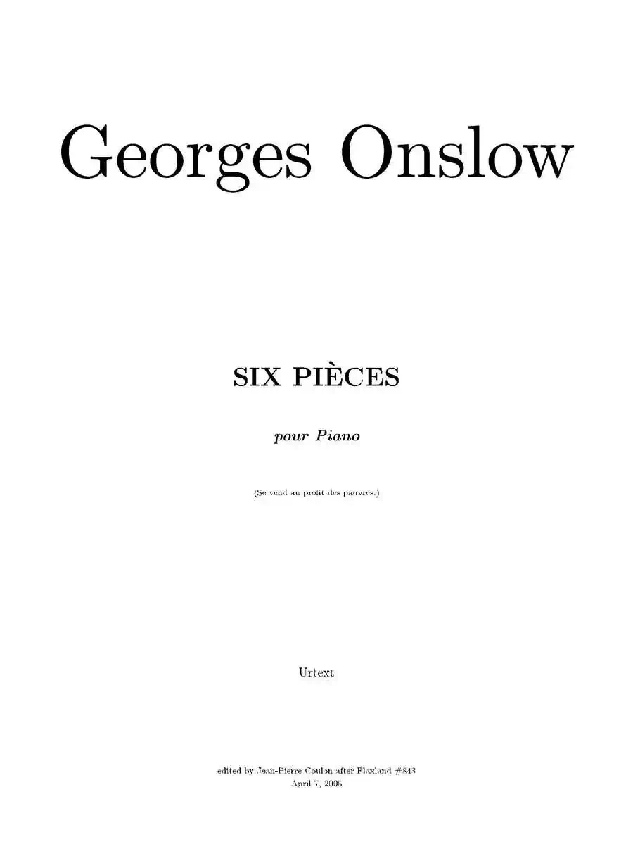 Six Pieces（6首钢琴小品·Ⅲ）