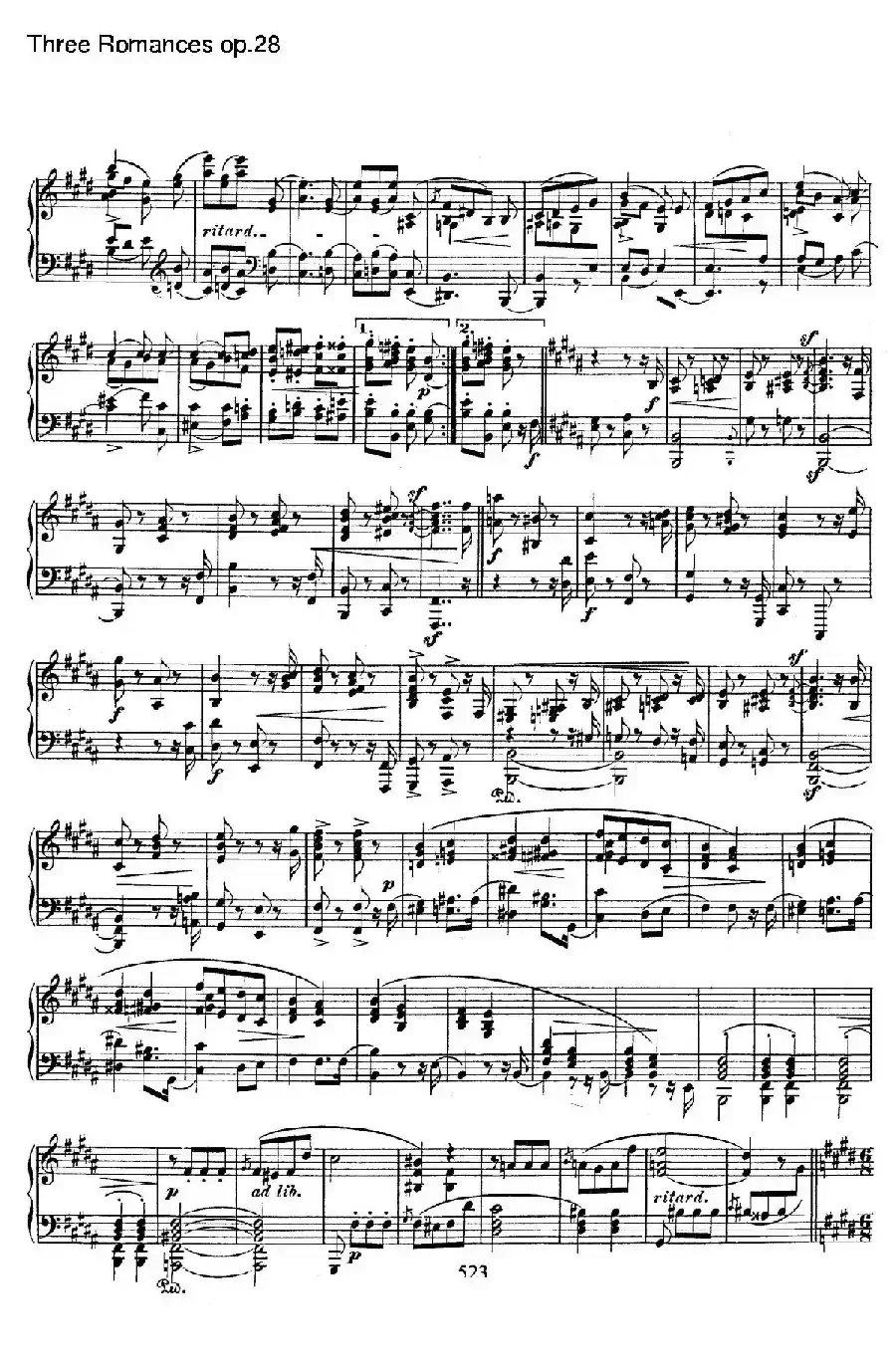3 Romances Op.28（3首浪漫曲·Ⅲ）