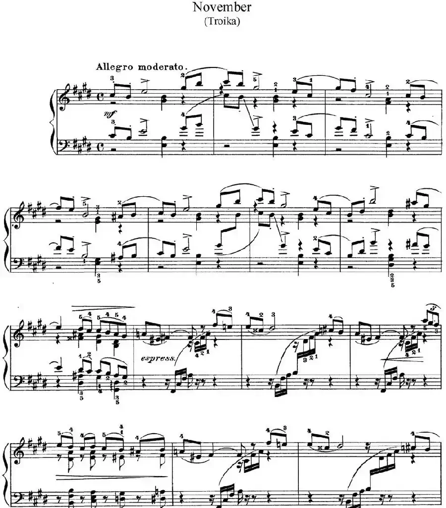 柴可夫斯基 四季 11月 在马车上 E大调 Troika E major