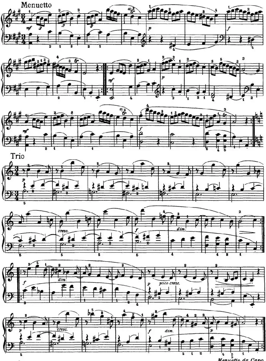 海顿 钢琴奏鸣曲 Hob XVI 12 Divertimento A major