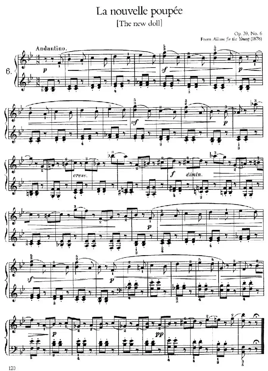 Album for the Young Op.39（儿童钢琴曲集）（6. 新洋娃娃 The New Doll）