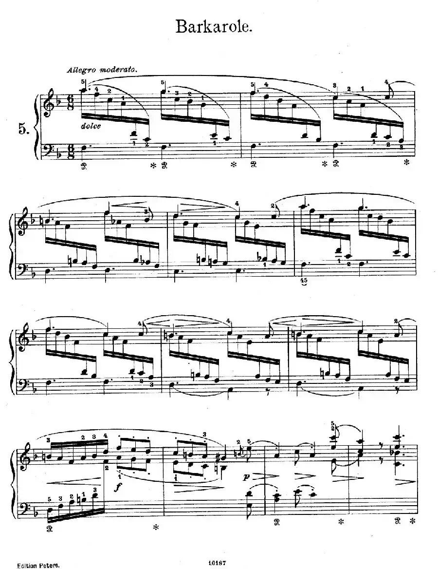 Akvareller Op.19（水彩画 5. 船歌）