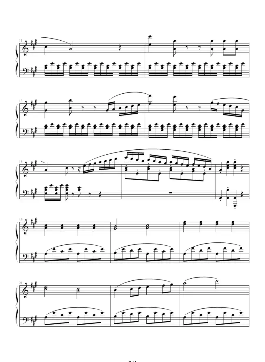 A大调奏鸣曲第一乐章