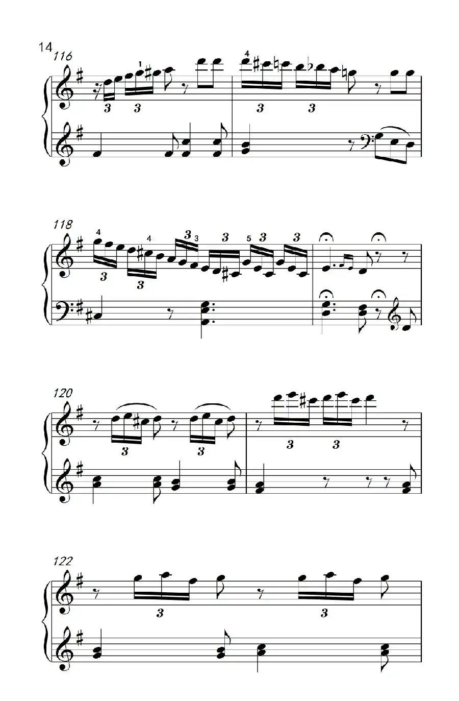 第七级2.G大调变奏曲 贝多芬(中央音乐学院 钢琴(业余)考级教程 7-9级)