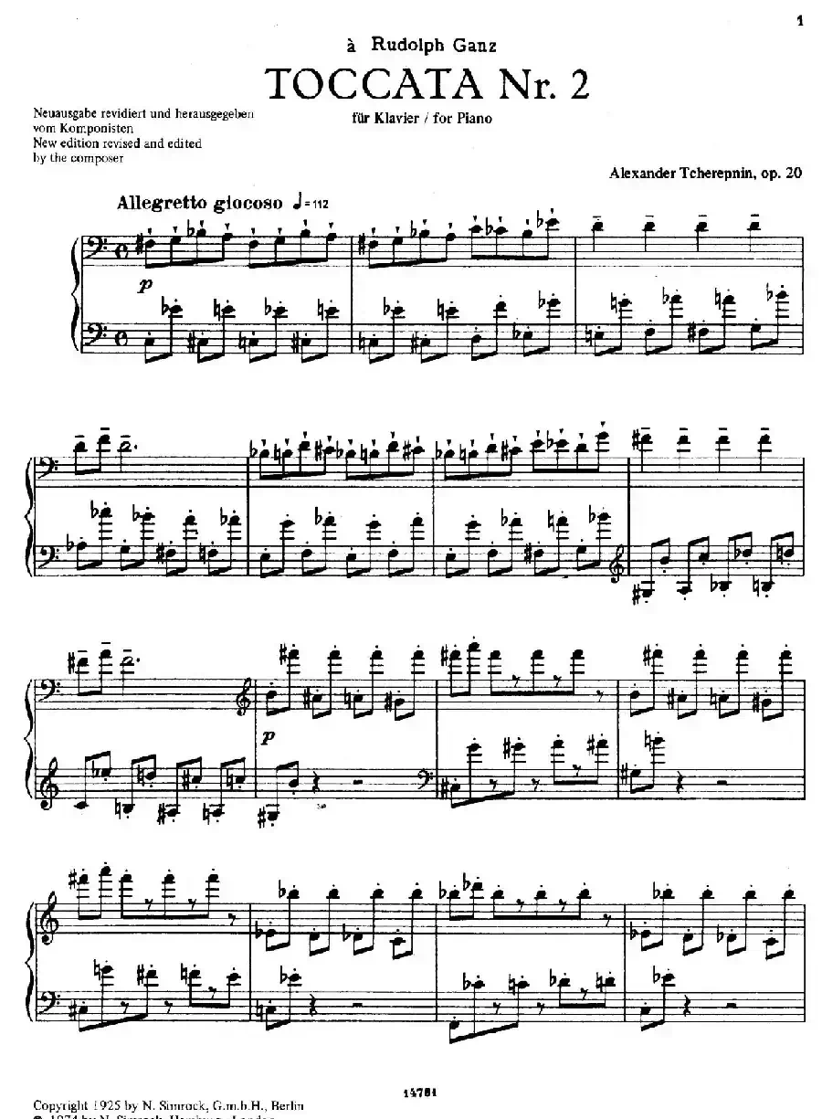 Toccata No.2 Op.20（第二托卡塔）