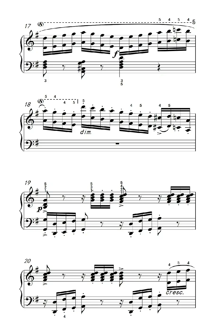 车尔尼钢琴八度练习曲 553(2)