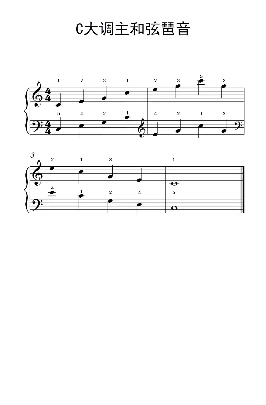 C大调主和弦琶音(儿童钢琴练习曲)