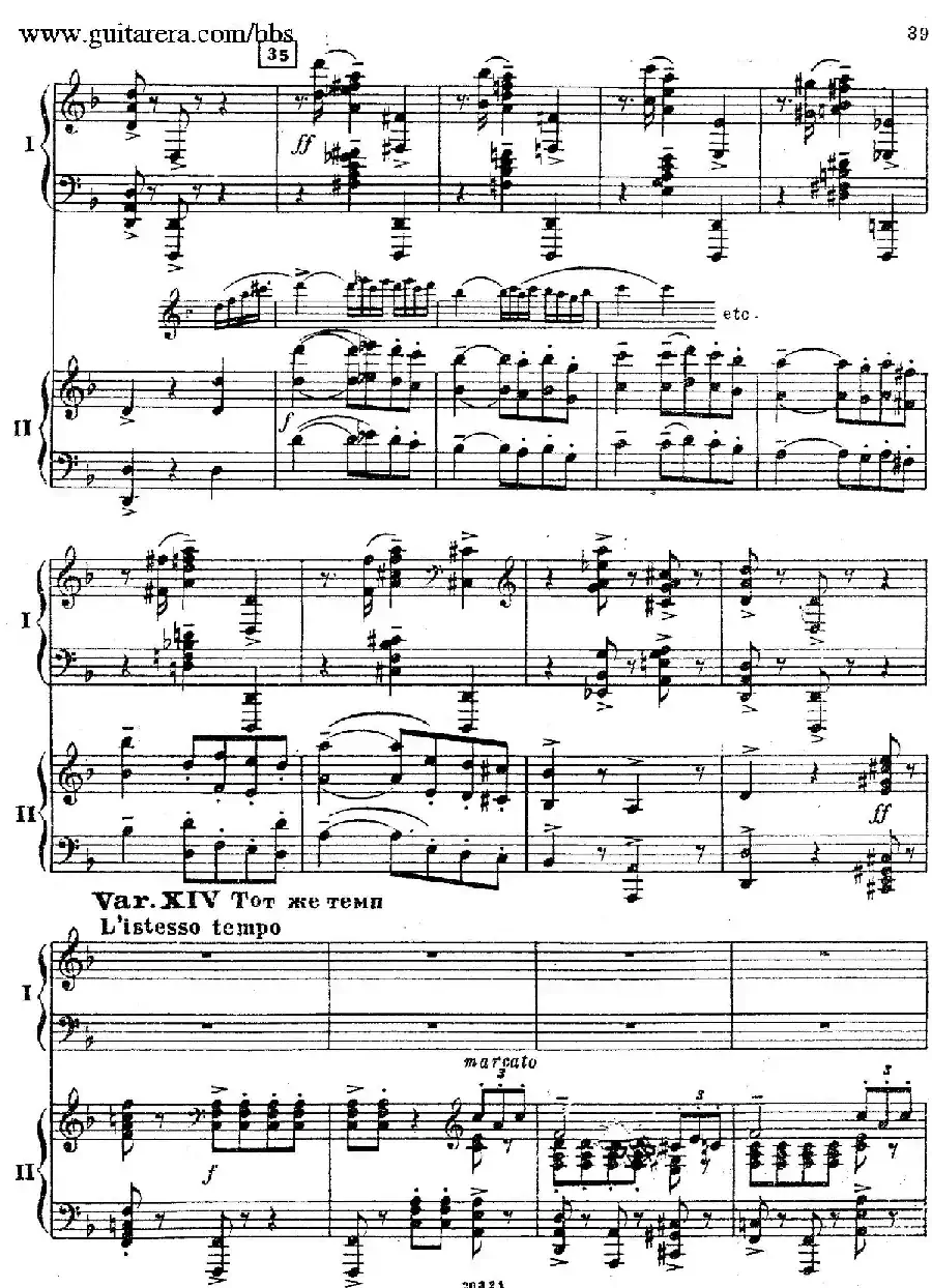 Rhapsody On A Theme Of Paganini Op.43（帕格尼尼主题狂想曲·双钢琴）（P21——40）