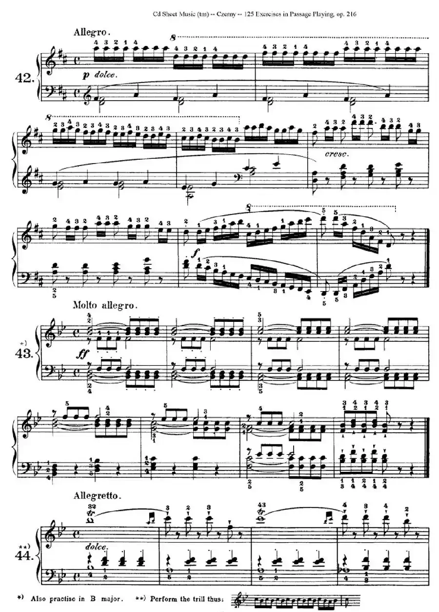 125 Exercises in Passage Playing Op.261（车尔尼125首钢琴短乐句练习曲（42——60））