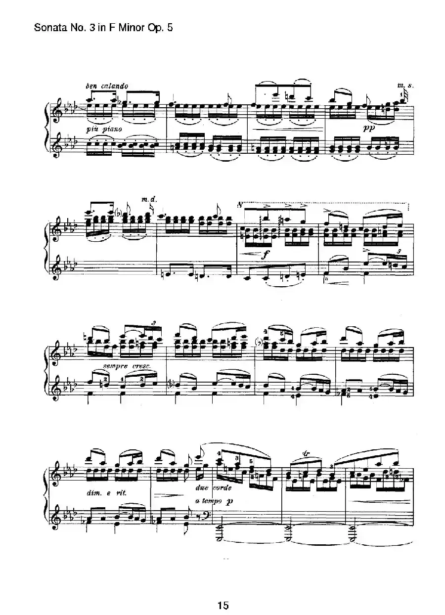 Piano Sonata No.3 in f Minor Op.5（f小调第三钢琴奏鸣曲）
