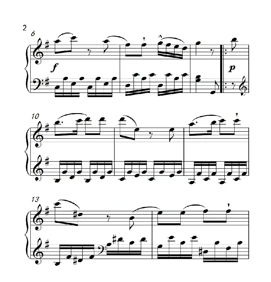 第六级A组 奏鸣曲(中国音乐学院钢琴考级作品1~6级)