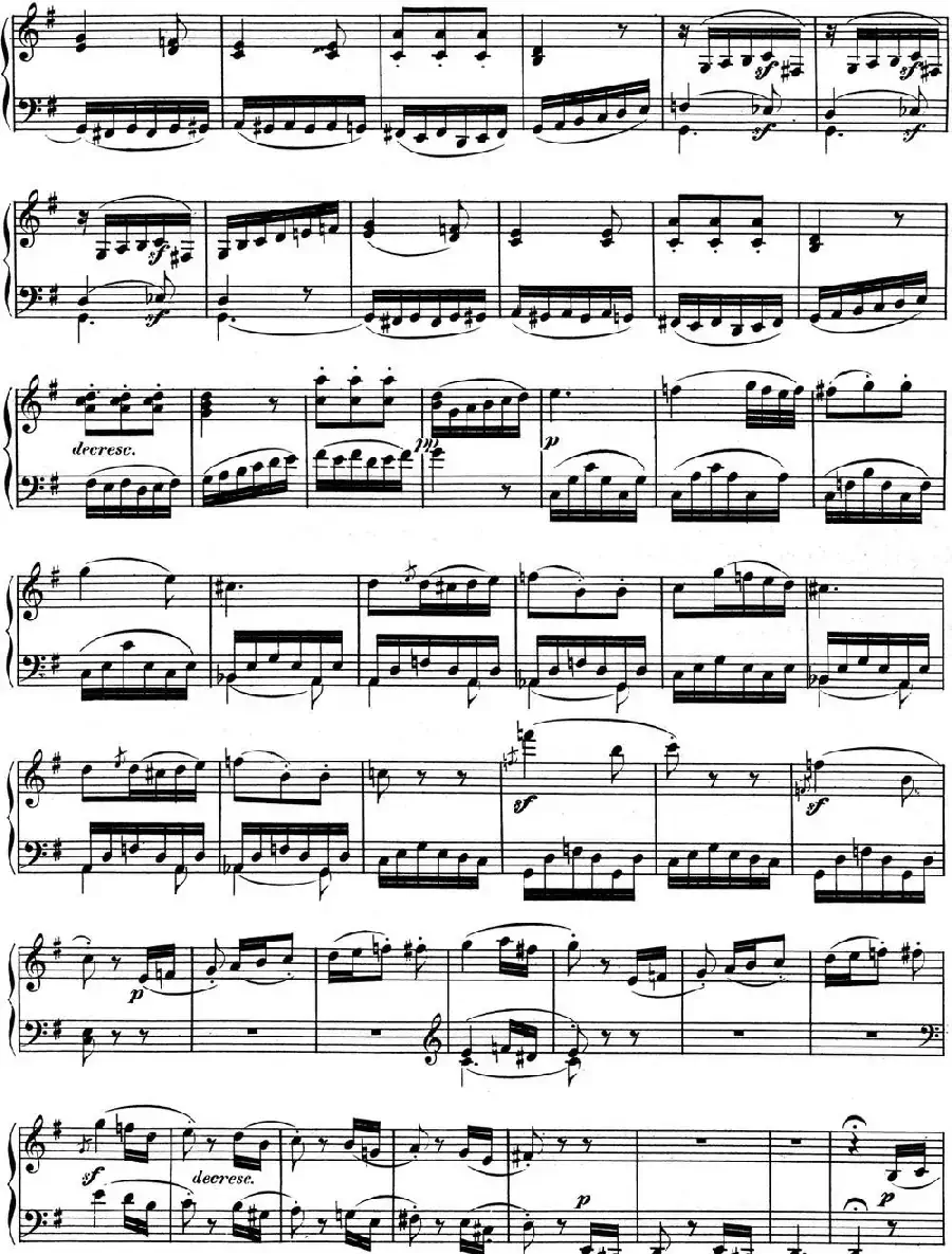 贝多芬钢琴奏鸣曲10 G大调 Op.14 No.2 G major