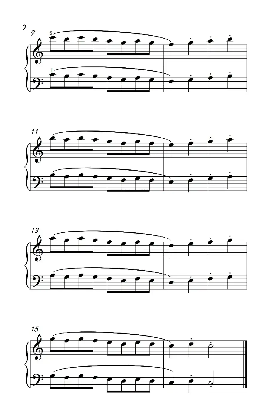 四.连音及跳音的混合练习17(儿童钢琴手指练习 1)