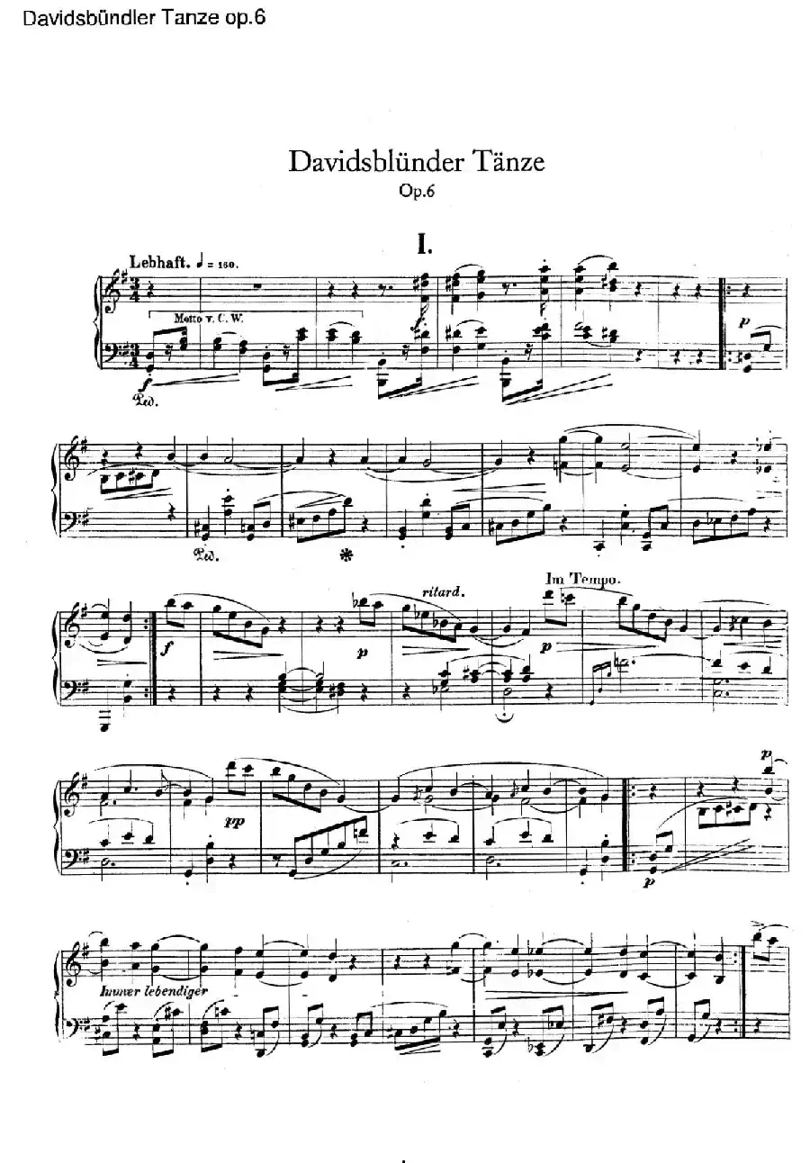 Davidsbundler Tanze Op.6（大卫同盟舞曲）