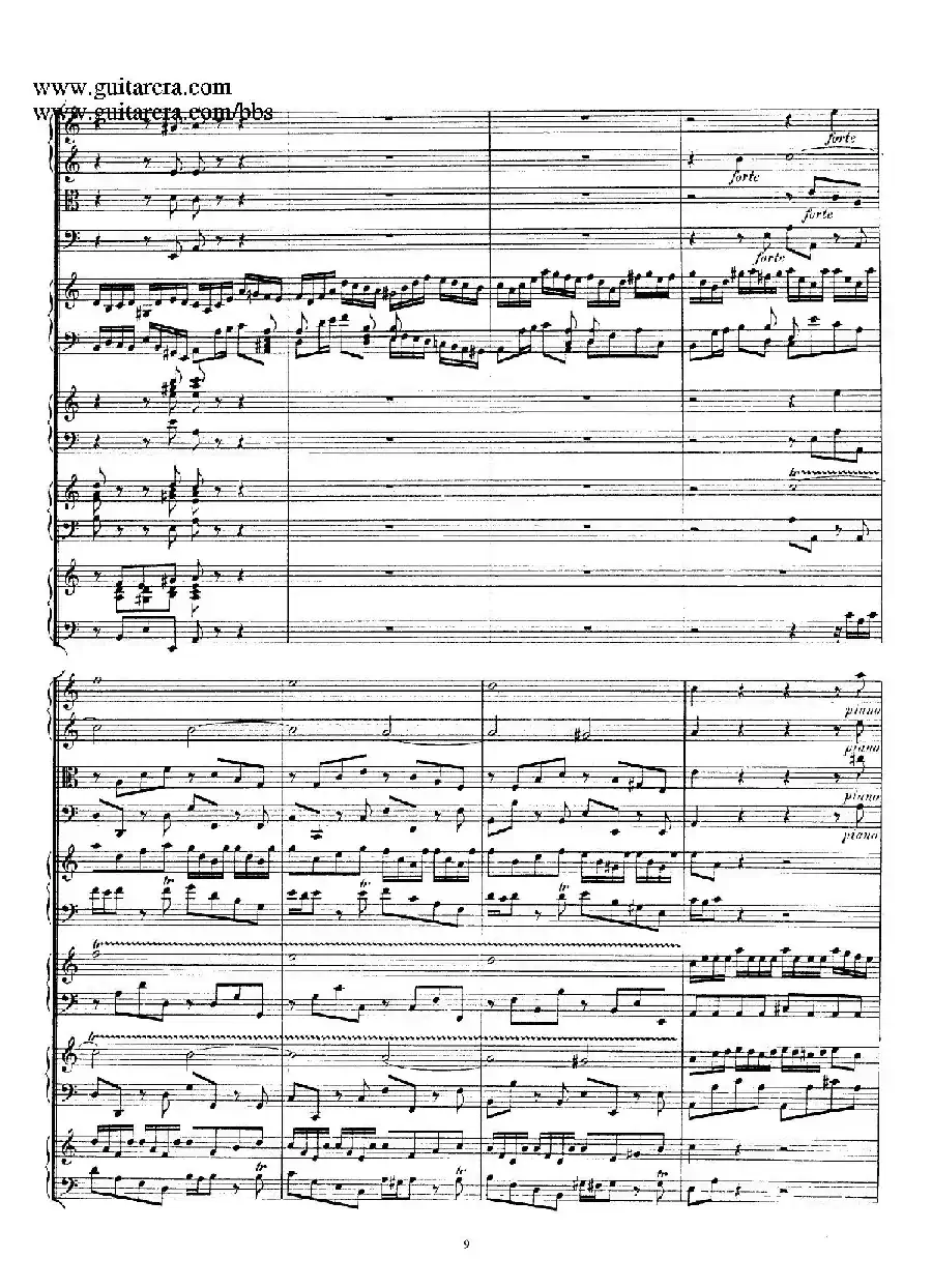 为四架古钢琴而作的a小调协奏曲 BWV 1065（总谱）