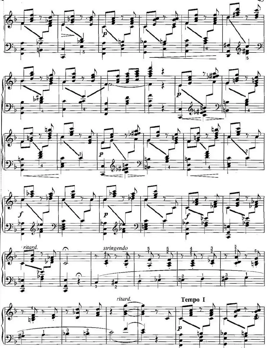 不可不弹的世界钢琴名曲：旋律（F大调）