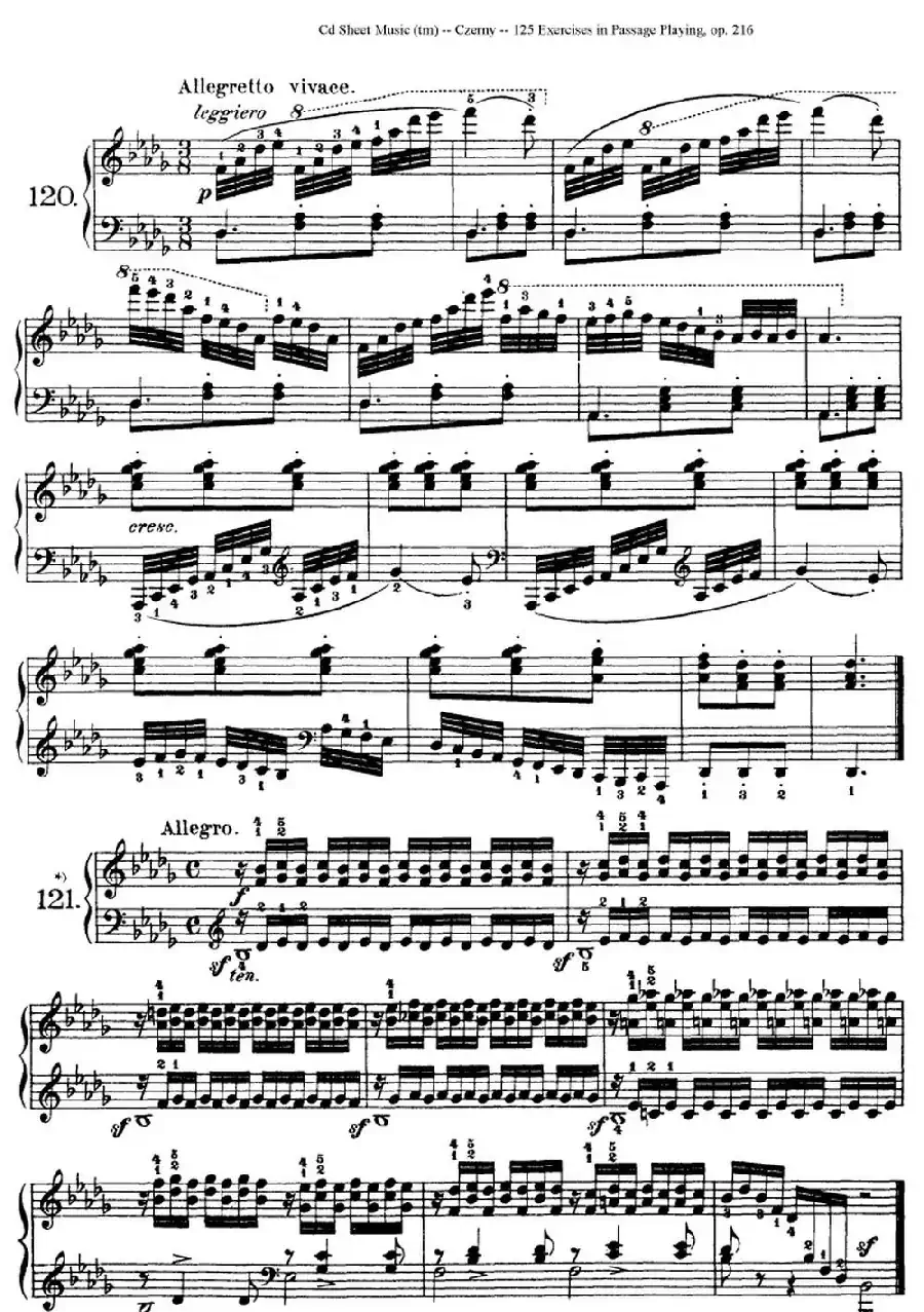 125 Exercises in Passage Playing Op.261（车尔尼125首钢琴短乐句练习曲（112——125））
