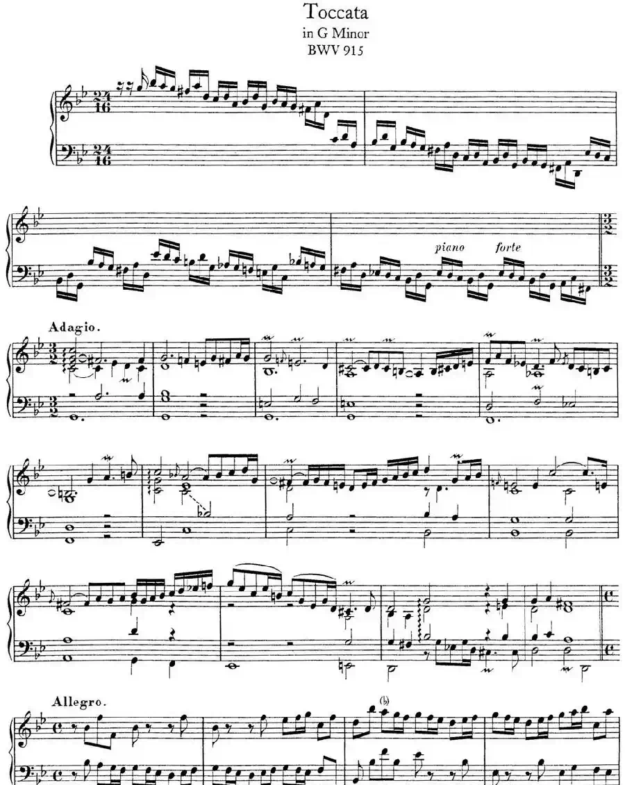 Toccata BWV 915（7首托卡塔·No.6 g小调）