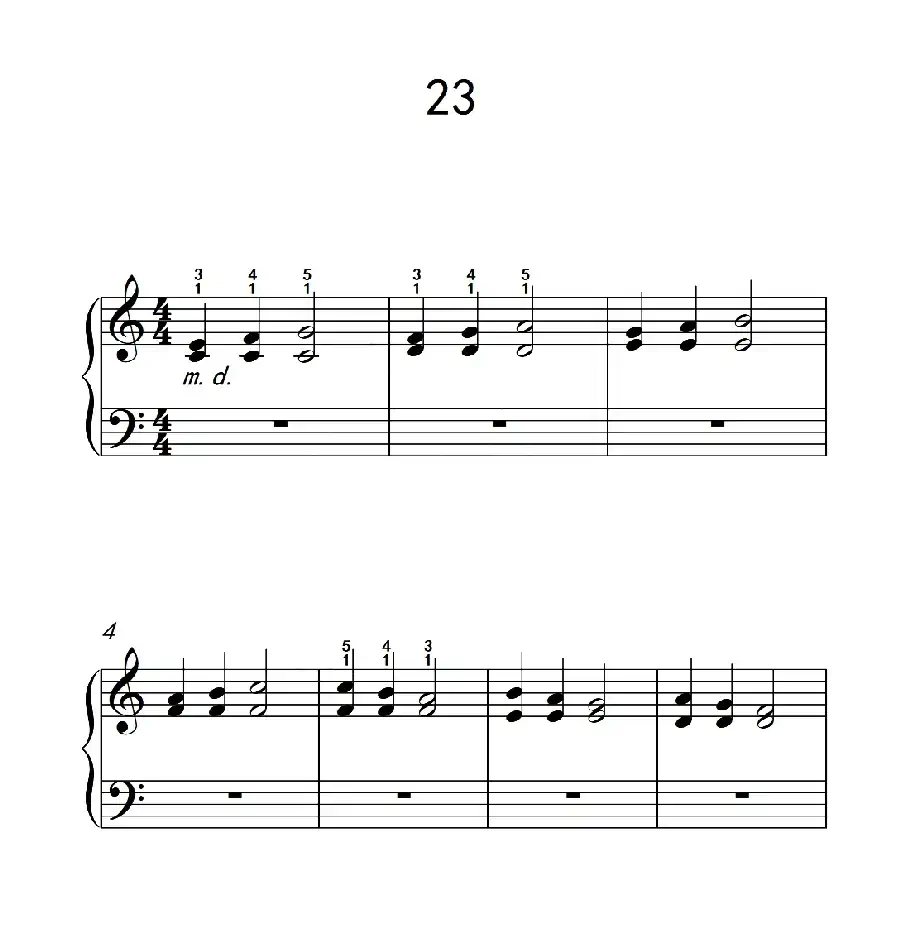 双音练习 23(儿童钢琴手指练习 2)