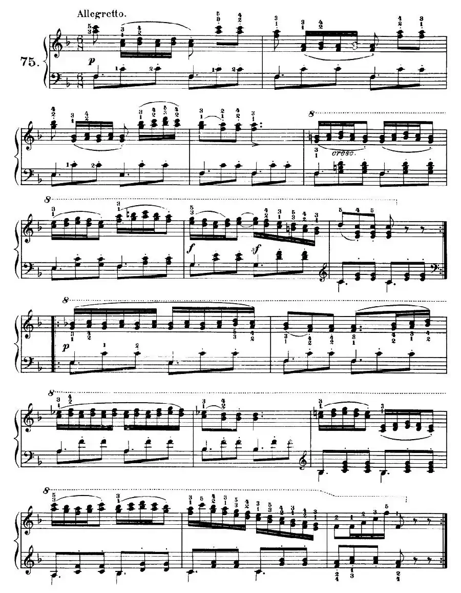 One Hundred and Ten Easy and Progressive Exercises Op.453（车尔尼110首简易练习曲 72——80）