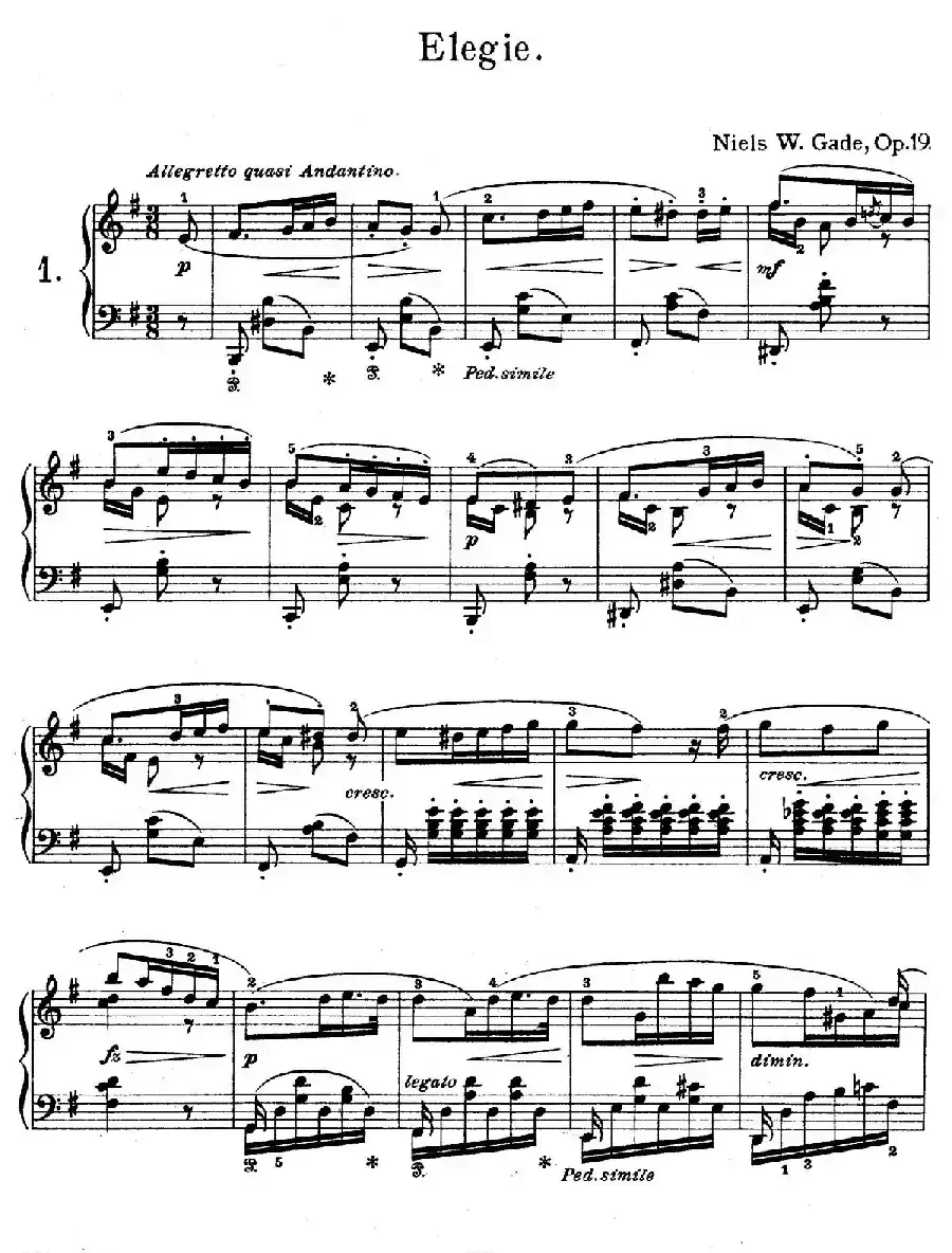 Akvareller Op.19（水彩画·1. 悲歌）