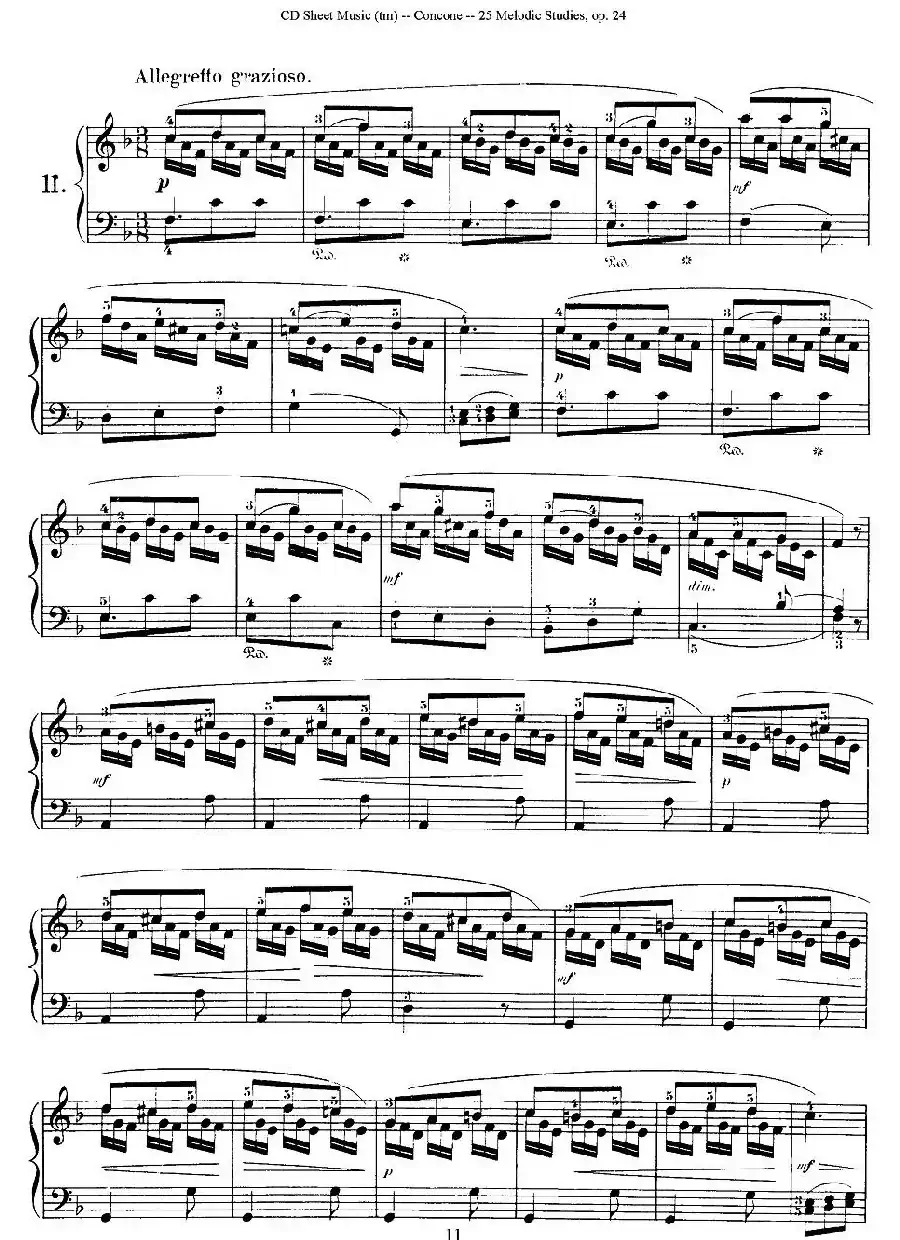 Concone - 25 Melodic Studies easy and progressive（11—15）