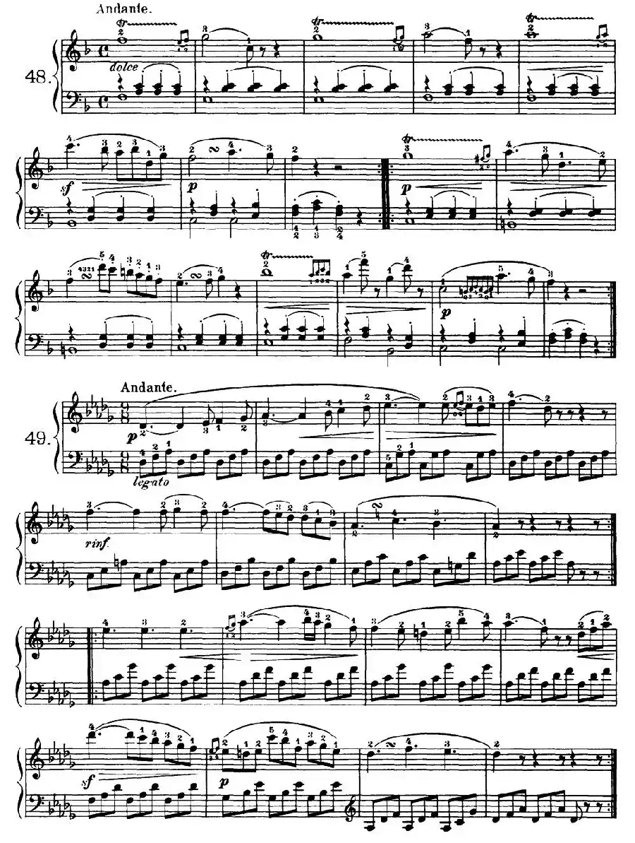 One Hundred and Ten Easy and Progressive Exercises Op.453（车尔尼110首简易练习曲 41——51）