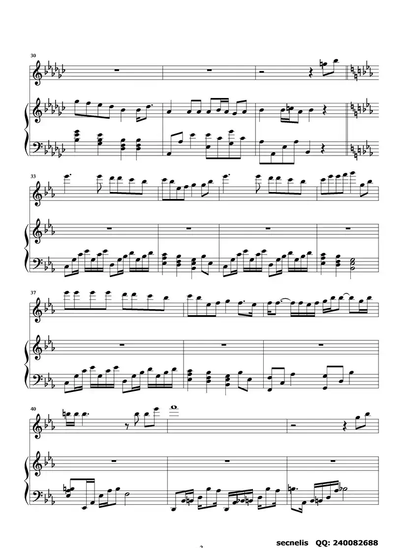 痕迹(钢琴伴奏谱)