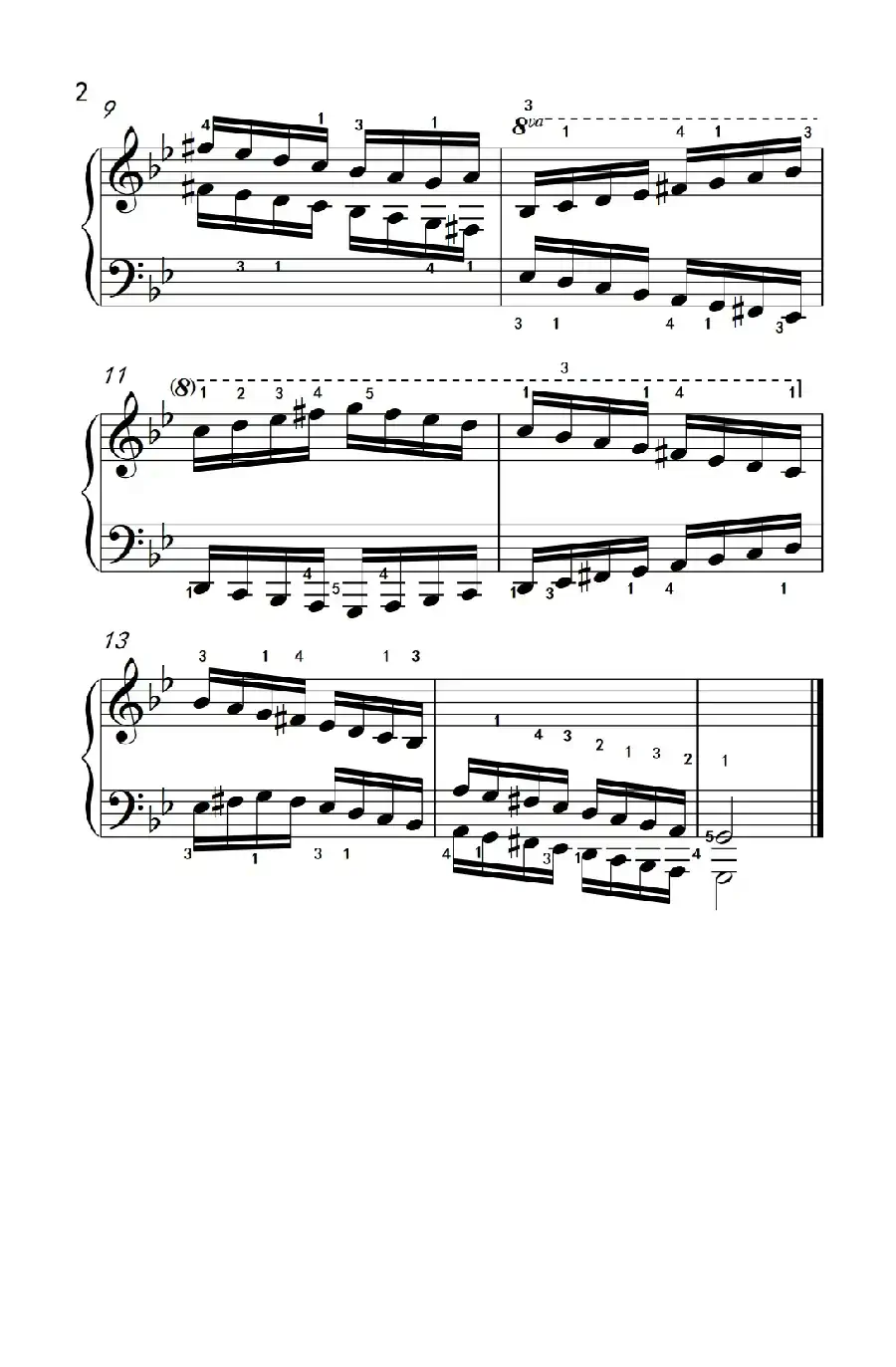 G小调音阶（反向四个八度）（儿童钢琴练习曲）