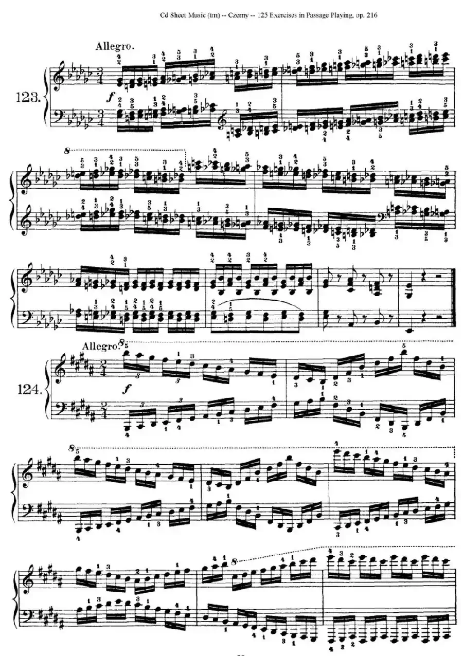 125 Exercises in Passage Playing Op.261（车尔尼125首钢琴短乐句练习曲（112——125））