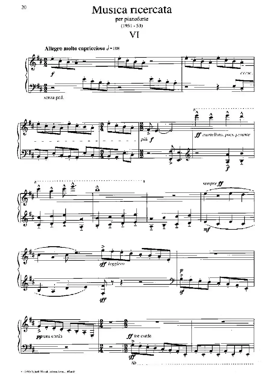 Musica Ricercata（音乐习作·6）