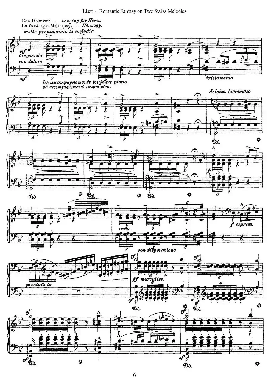 Romantic Fantasy on 2 Swiss Melodies Op.5（浪漫幻想曲）