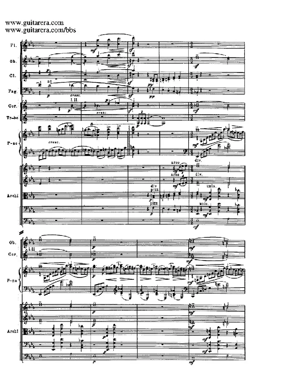 c小调第二钢琴协奏曲 Op.18（第三乐章总谱P1——12）