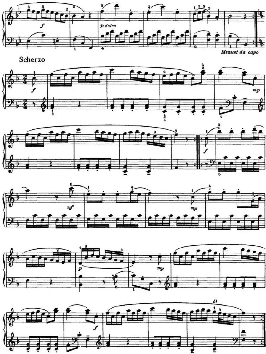 海顿 钢琴奏鸣曲 Hob XVI 9 Divertimento F major