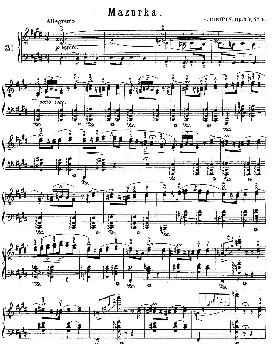 Quatre Mazurkas Op.30（4首玛祖卡舞曲·4）