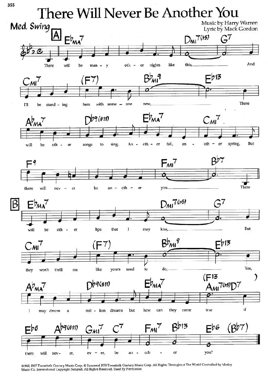 There Will Never Be Another You（爵士钢琴曲）