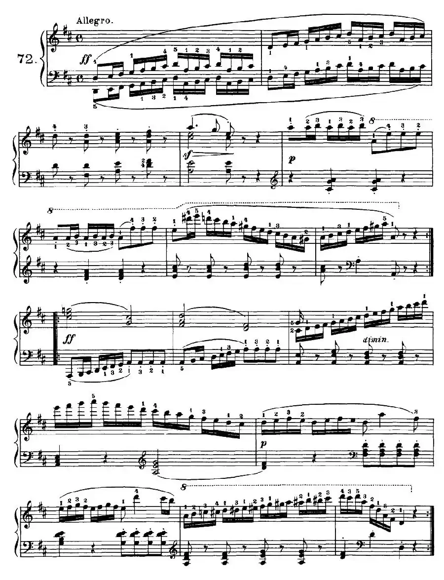 One Hundred and Ten Easy and Progressive Exercises Op.453（车尔尼110首简易练习曲 72——80）