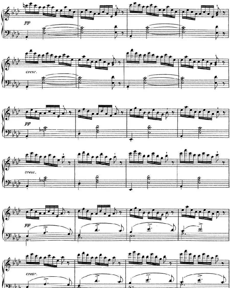 舒伯特降E大调即兴曲D.899，Op.90（NO.4）