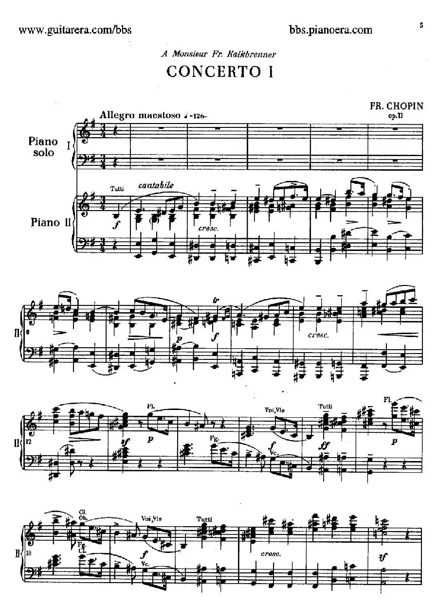 e小调第一钢琴协奏曲 Op.11（双钢琴版·第一乐章）