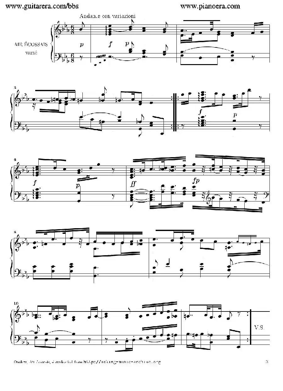 Air Ecossais Varie Op.5（苏格兰歌调变奏曲）