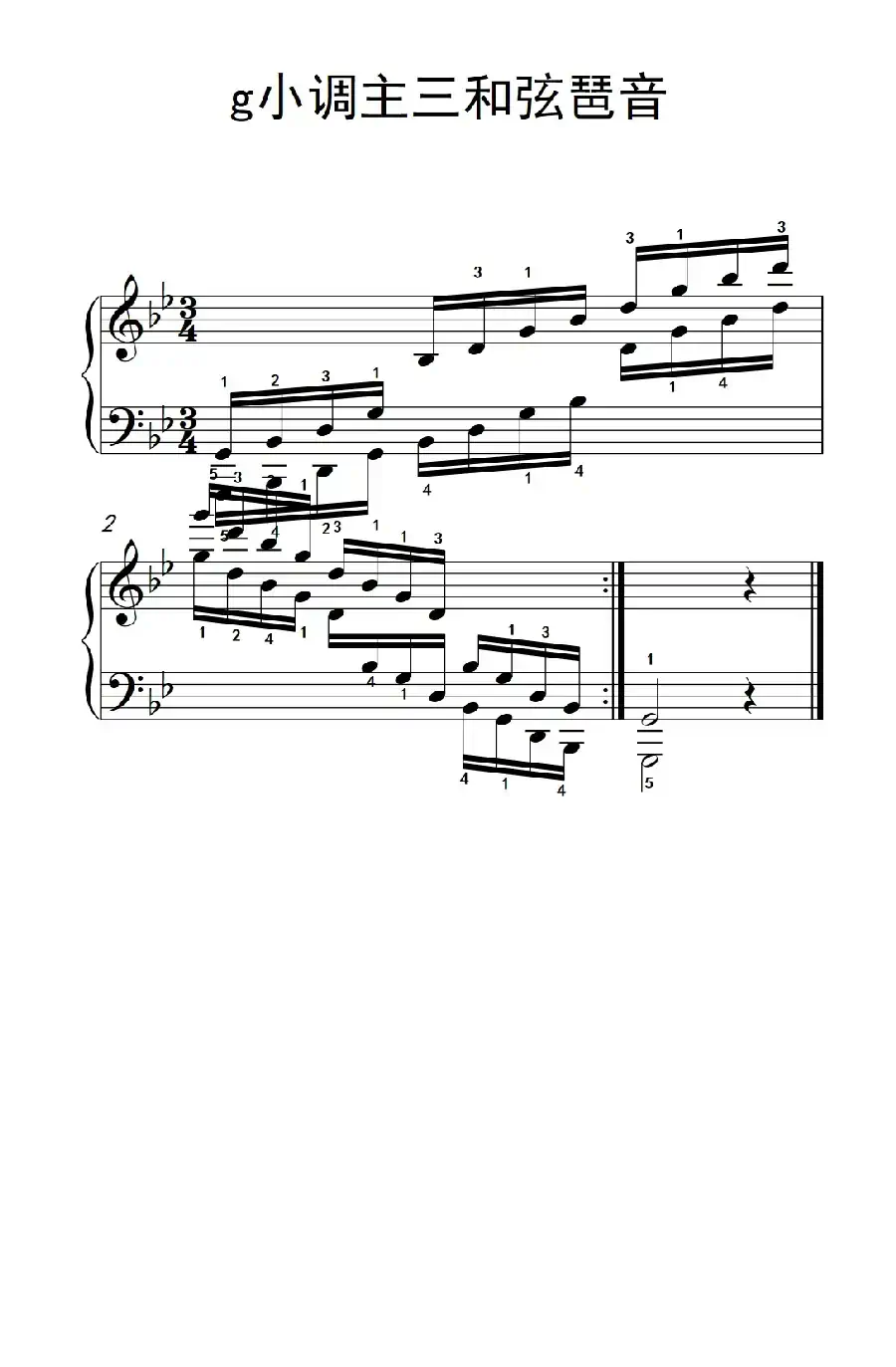 第七集6.g小调主三和弦琶音(中央音乐学院 钢琴(业余)考级教程 7-9级)