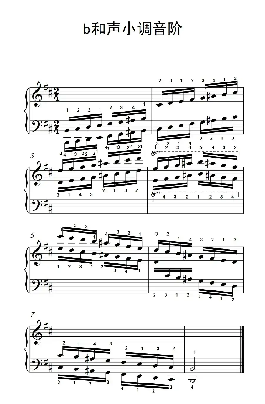 第四级 6.b和声小调音阶(中央音乐学院 钢琴(业余)考级教程 4-6级)