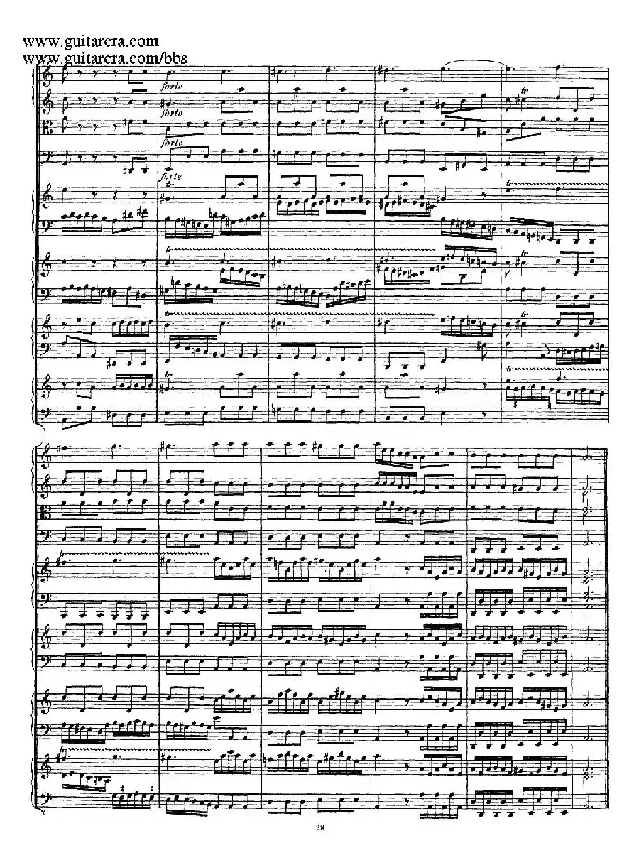 为四架古钢琴而作的a小调协奏曲 BWV 1065（总谱）